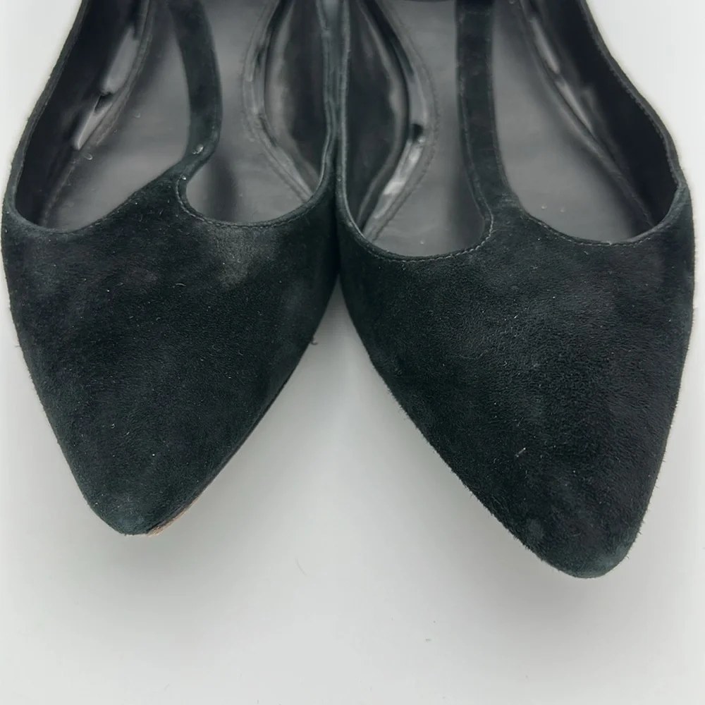 Tory Burch Ashton T-Strap Flat Sz7 1/2 Black